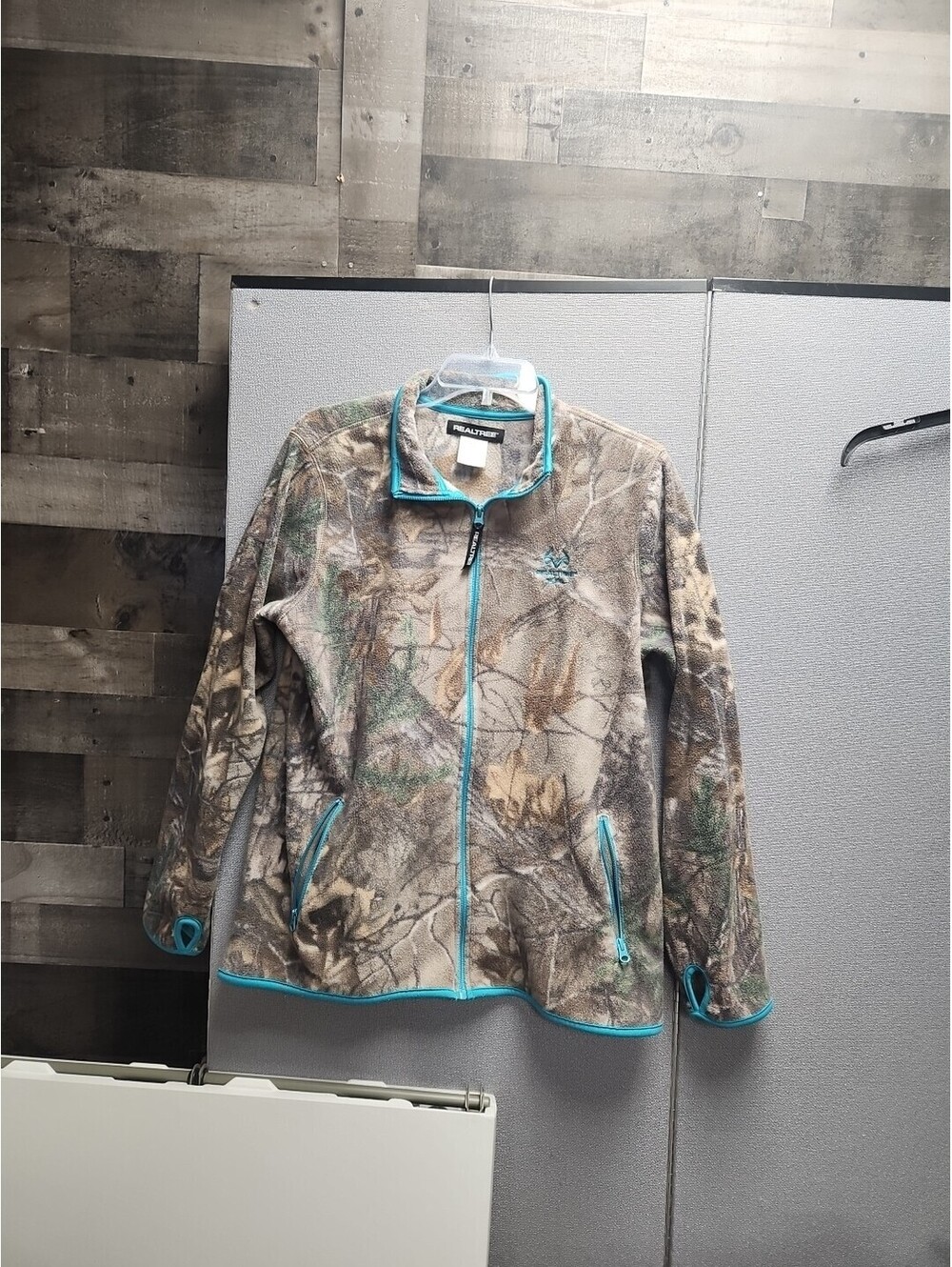 Realtree Camo Print Mock Neck Full Zip Long Sleeve Thumb Hole Jacket XL